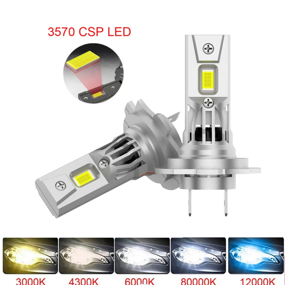 Turbo H7 LED Canbus No Error Headlight Bulbs 2Pcs 120W High Power CSP Chip 30000LM