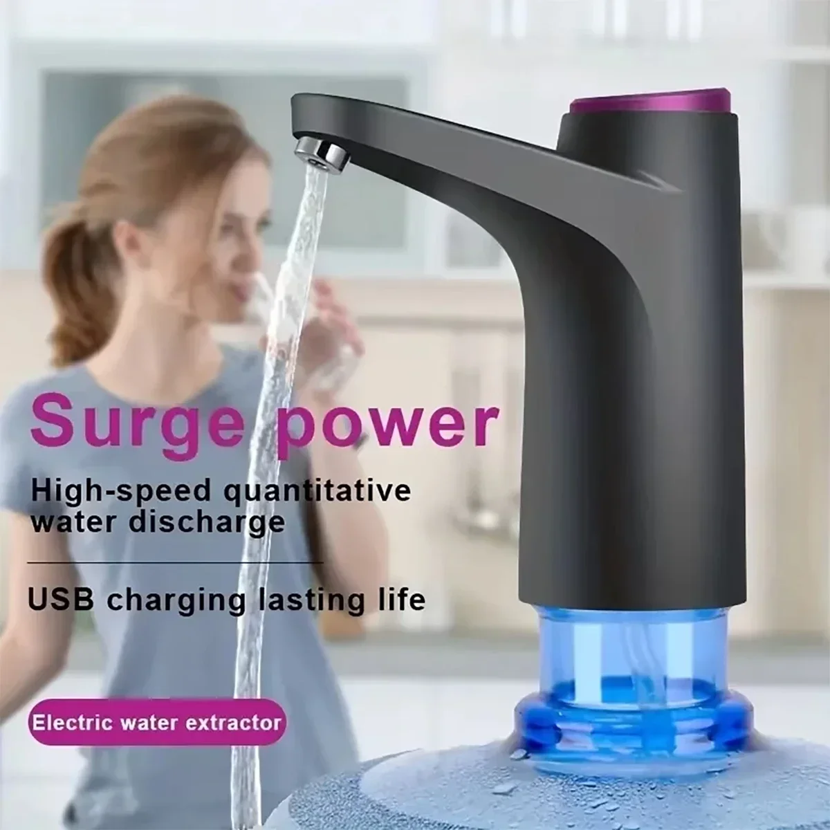 A wireless electric bucket pump Intelligent pressure pure water automatic drinking machine Simple bucket pump