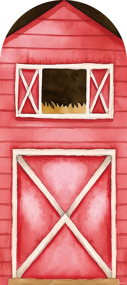 Mehofond Barn House Arched Backdrop Cover Farm Rural Filed Baby Shower Party Cow Round Top Spandex Background Photozone