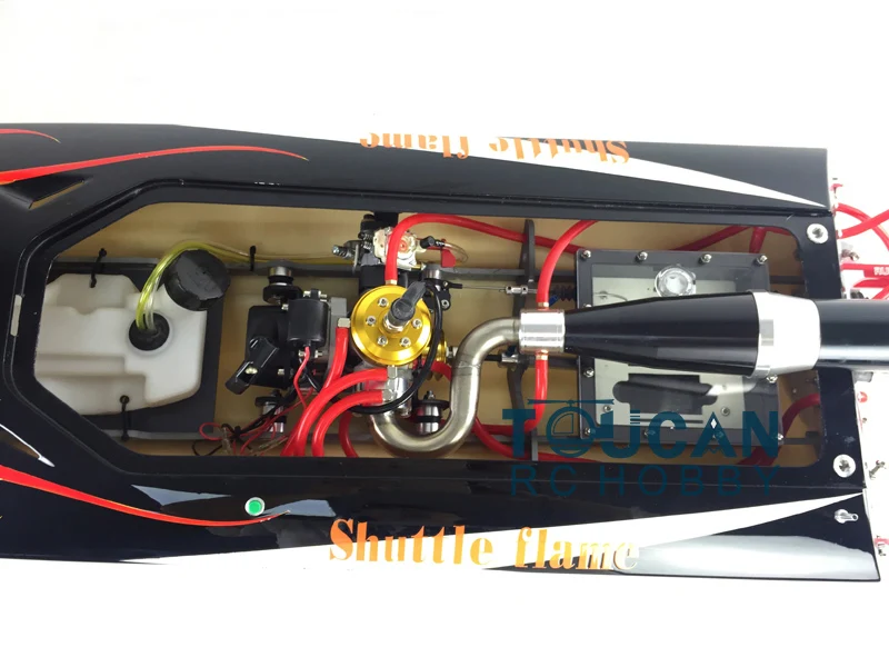 G30D 30CC Black Fiber Glass 65KM/H High Speed Gasoline Racing ARTR RC Boat W/ Radio System Toucan for Adults THZH0070-SMT8 5