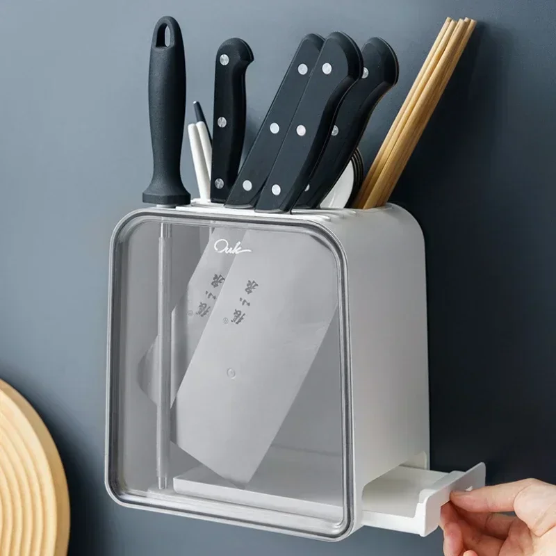 

Настенная подвесная клетка для палочек и ножей без отверстий, держатель для ножей, бытовой держатель для сливного ножа, стойка для хранения, многофункциональный органайзер для ножей