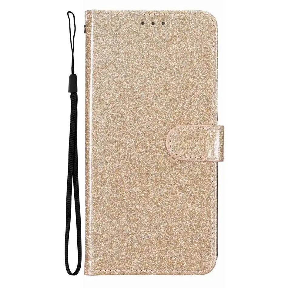 Elegant Glitter Wallet Case with Card Holder and Protective Cover
