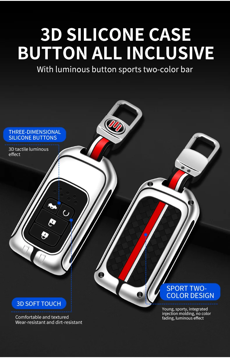 Portachiavi con copertura a distanza per auto in metallo Shell Fob per Honda CR-V CRV Accord Odyssey Civic XRV Vezel Jade Crider Fit Holder accessori - S0552f6a0dc894e0eb43d45772b5dc3b3H