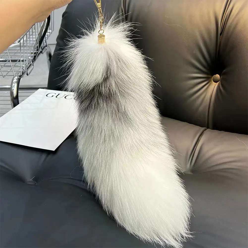 1-5PCS Cute Animal Tail Keychain Huge Fluffy Faux Fur Fox Tail Keychain Therian Tail Fox Tail Keychain Handbag Key Chain Cosplay 3