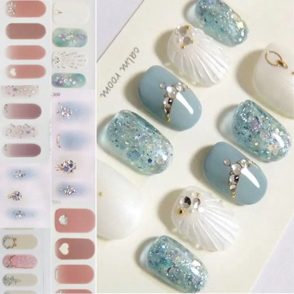 

Fashion Nail Stickers Nail Wraps Full Cover Self-Adhesive Polish Flower Waterproof DIY Nail Art Decor Manicure Decals