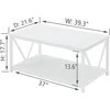 Rustic Coffee Table, Modern Living Room Table with Storage Shelf, White Oak 3