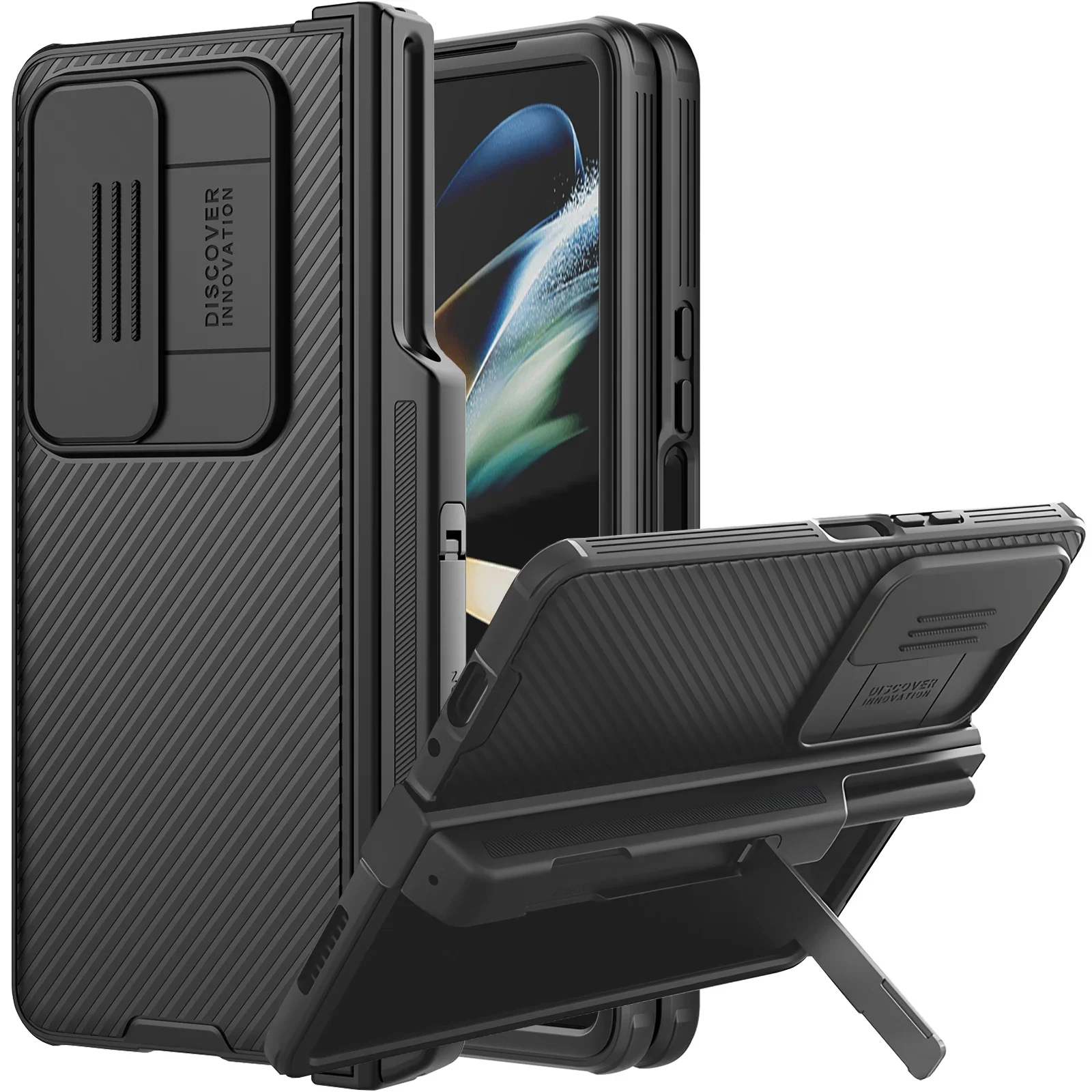 Per Samsung Galaxy Z Fold 4 Case Nillkin Camshield Pro Slide Camera Back Protector Cover Cavalletto Con Tasca S-Pen Per Z Fold4