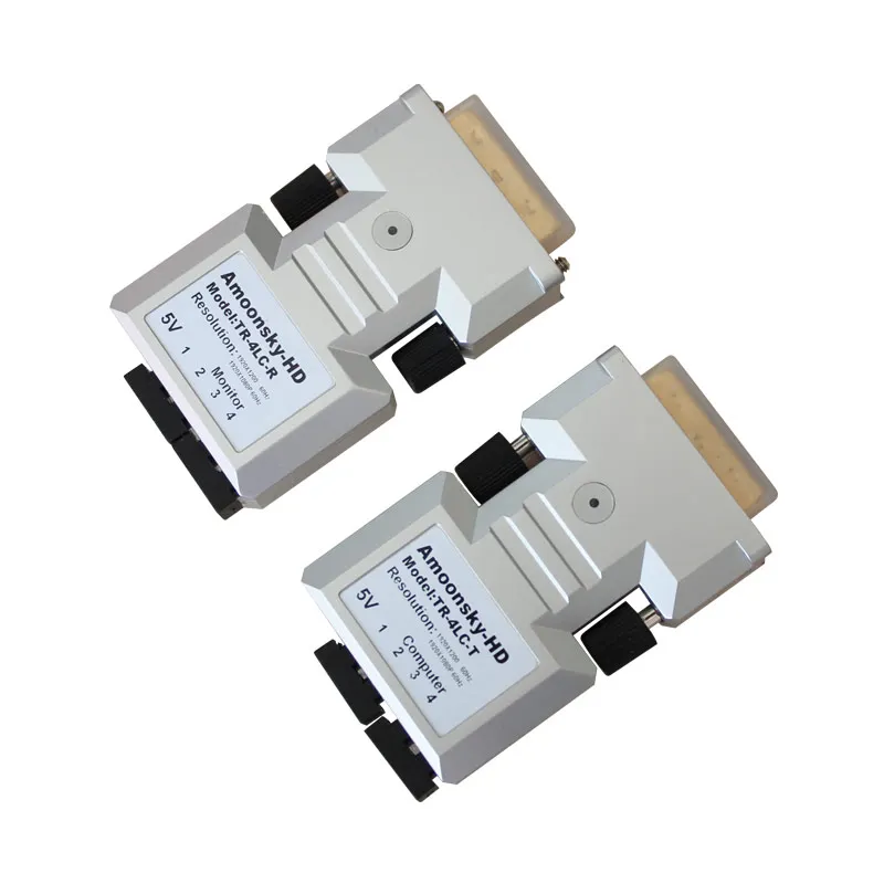 DTR4L 500M Optical Fiber Tramsmission Converter 4 LC DVI Multimode fiber Extender For Fiber Optical Cable video processor link