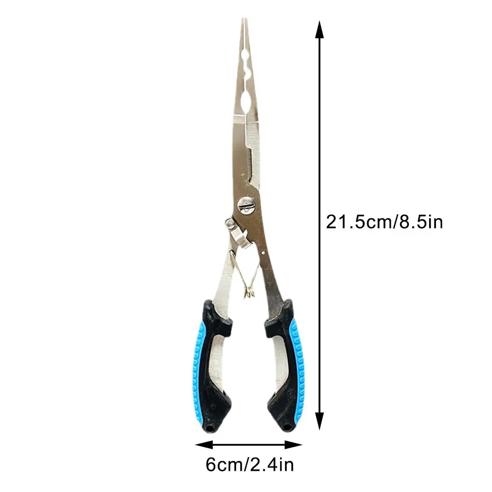 Multi-functional Luya Pliers Stainless Steel Fishing Pliers Fishing Accessories Fish Mouth Pliers Hook with Rubber Handle