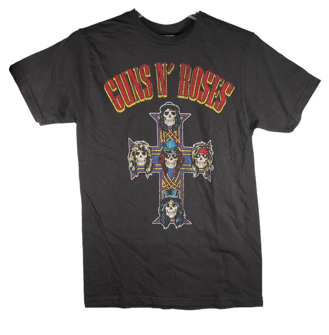 Guns N' Roses T-Shirt Da Uomo A Fascia Per L'Appetito Per La Distruzione Cross Rock T-Shirt