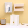 Wall-mounted Tissue Box Napkin Holders Self-adhesive Paper Towel Case Punch Free Removable Paper Box Space-saving Waterproof 4