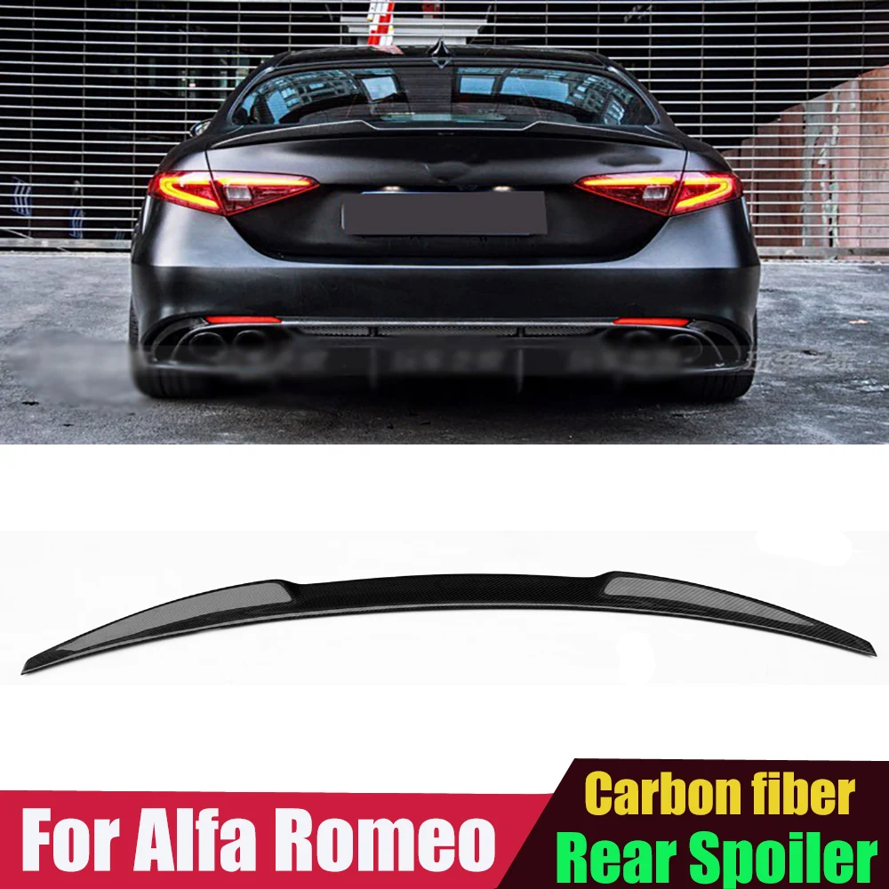 

Carbon Fiber Rear Trunk Wings Spoiler for Alfa Romeo Giulia Quadrifoglio 2015-2019 4 Door Sedan