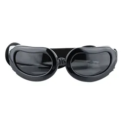 Chic UV Protection Adjustable Dog Sunglasses - Waterproof Pet Eye Wear Accessories (Black)