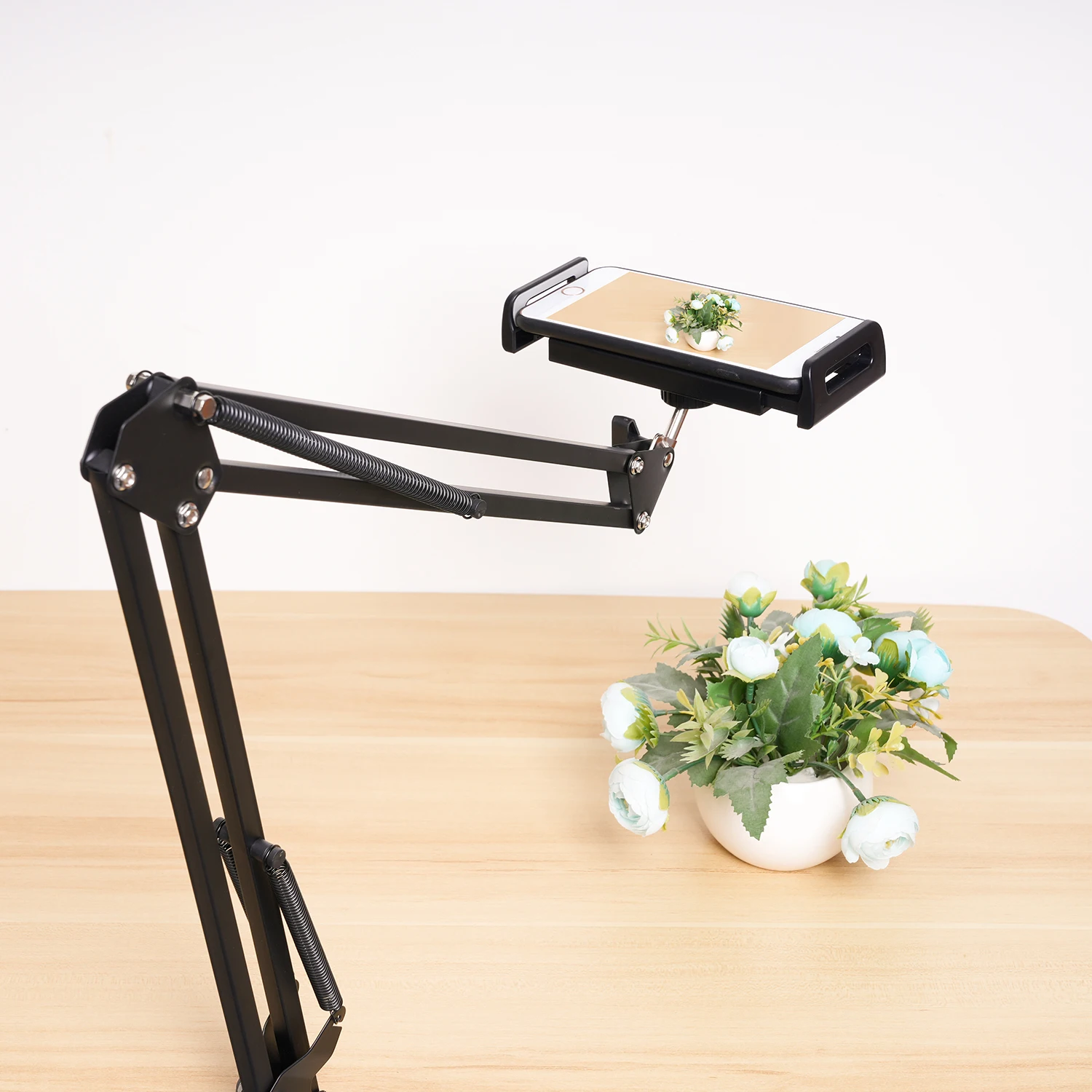Desktop Metal Tablet Stand Braço Ajustável Suporte Preguiçoso para Ipad Smartphone Holder Bed Mount - Imagem 2