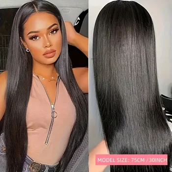 Parrucca in Capelli Umani con Frontale in Pizzo 2026, Liscia Brasiliana, Senza Colla, per Donna - In Saldo