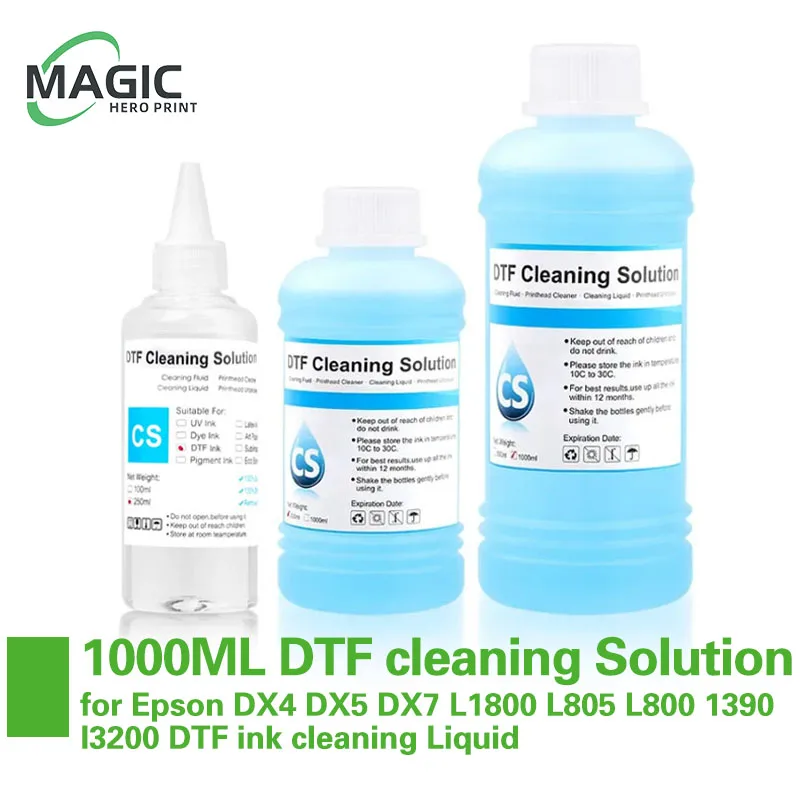 DTF Power Cleaner DTF Cleaning Solution Liquid For Direct to Film Printer Printhead Tube Maintenance Kit Printer Cleaning Solution