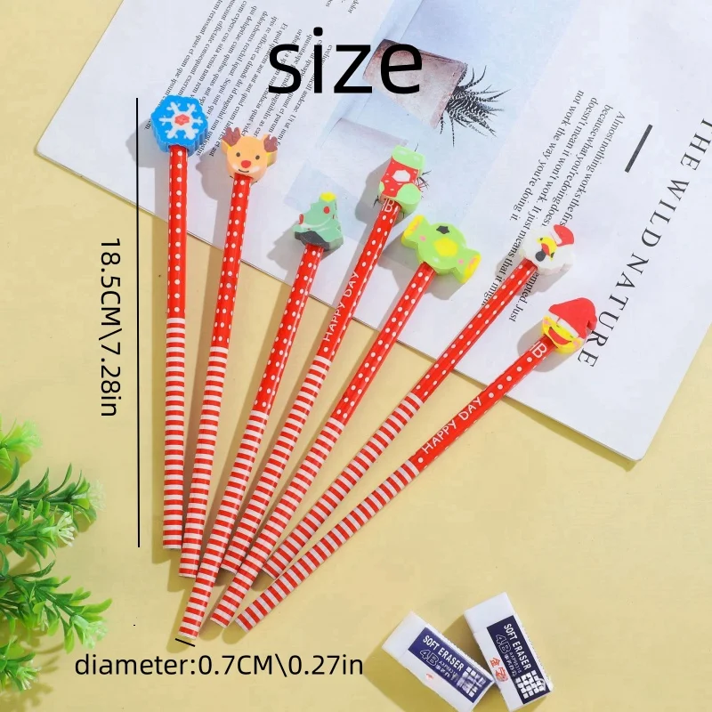Cute with rubber cartoon pencils Kindergarten Prize gift Paintbrush Creative stationery for students drawing sketch pencils 2