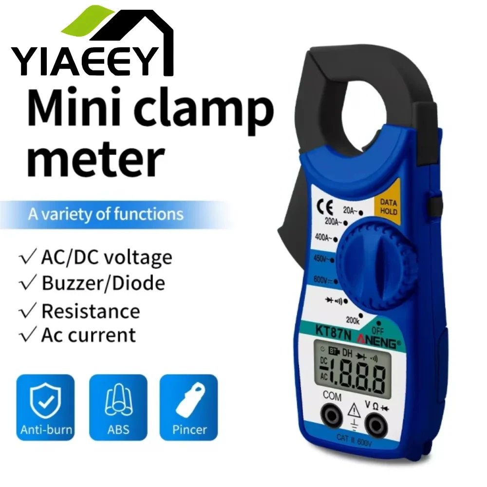 ANENG KT87N Mini Digital Clamp Meters AC/DC Voltage AC Current 450V True RMS Multimeter Capacitance Electrical Tester Tool