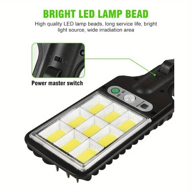 3PCS Outdoor Solar Wall Light LED Motion Sensor Bright Flood Street Lamp 3 Modes
