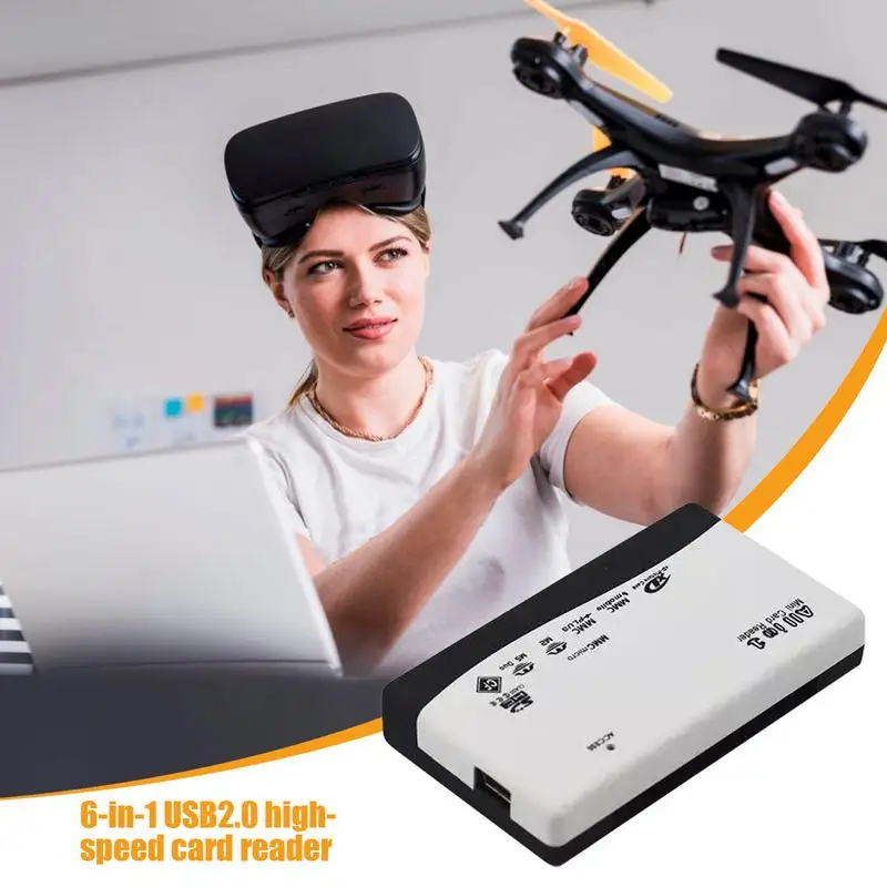 Plug And Play Card Reader 6 In 1 Design High-Speed USB Card Reader Card Reader For Camera Compact Flash Card Reader Preview And