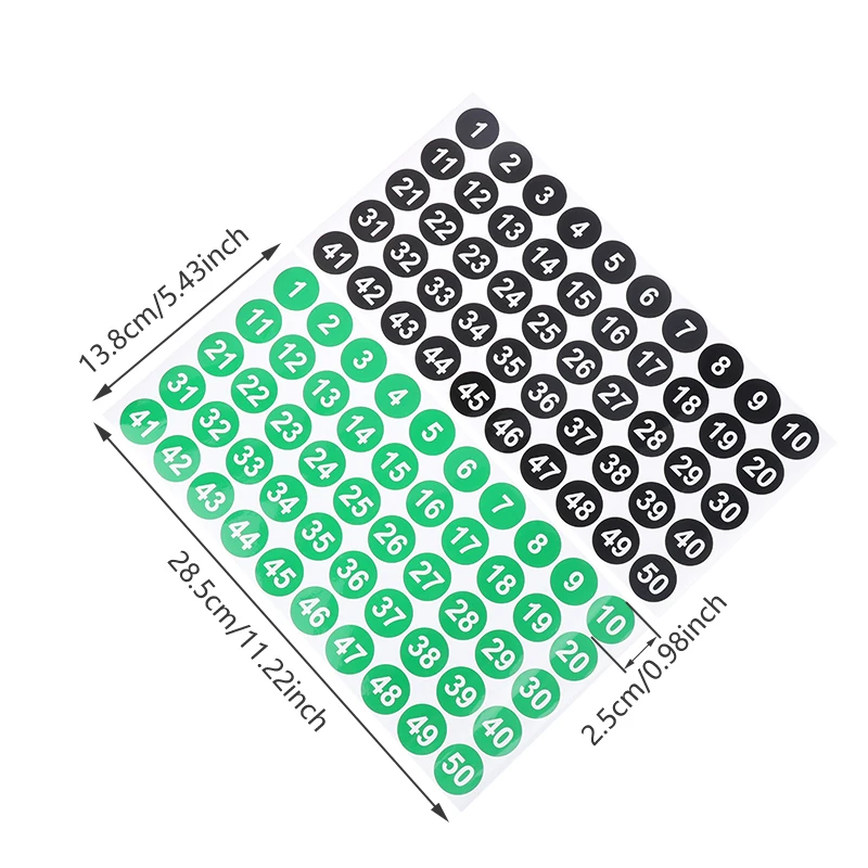 4Sheets 2.54CM Digital Stickers 1-200 Consecutive Number Self-Adhesive Labels DIY Nail Polish Bottle Tableware Scrapbooking