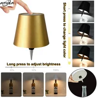AITHEA Wireless LED Wine Bottle Light Rechargeable Vases Table Lamp Touch Switch Night Light for Cafe Bar Club Restaurant Decor 5