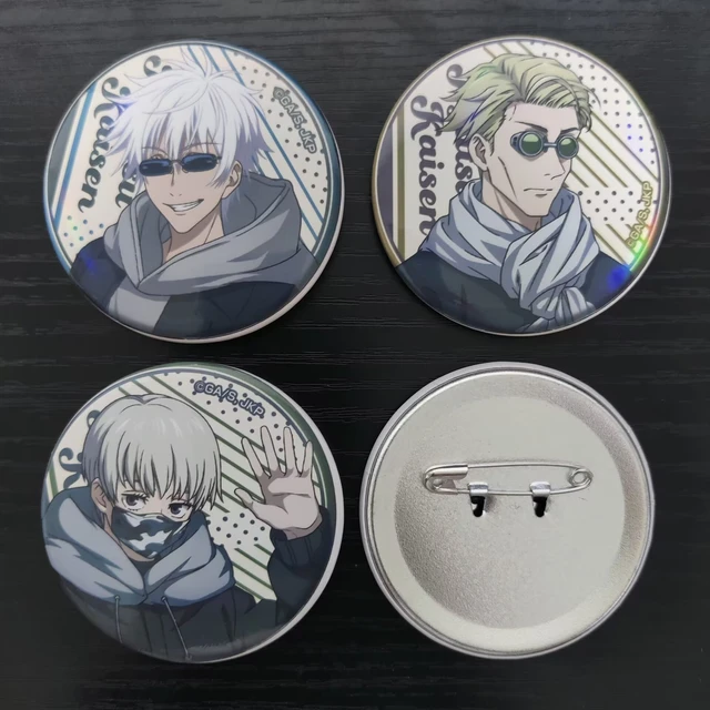 Gojo Satoru Jujutsu Kaisen merch can badges in Japanese anime store