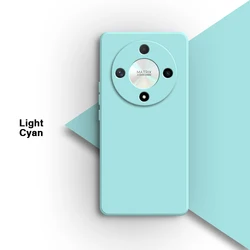 Minimalist Liquid Silicone Phone Case - Soft Square Design with Enhanced Protection for Honor X9c Smart (Light Cyan)
