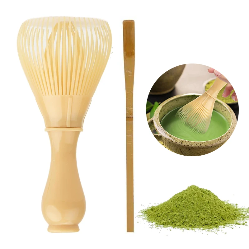 Matcha Whisk Set Reusable PP Material Chasen Brush with Spoon Detachable Resin Tea Tool for Japanese Matcha Tea Preparation