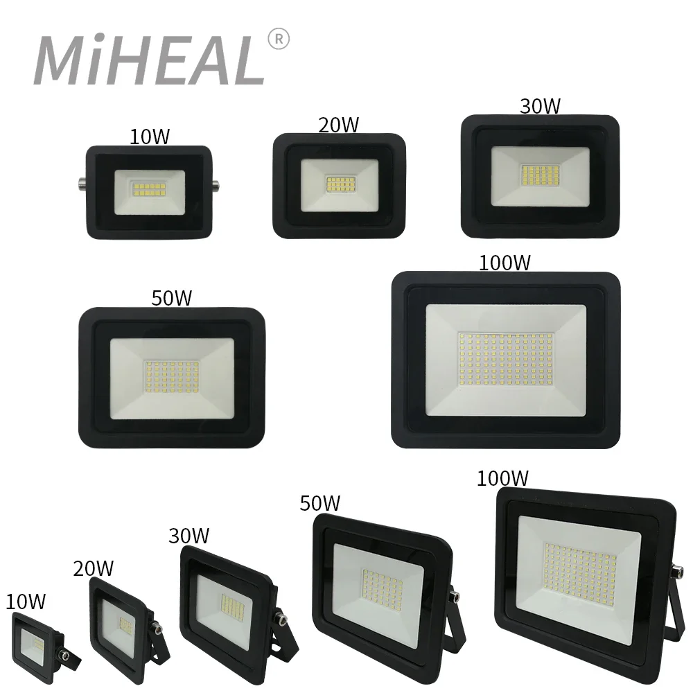 High-Power LED Outdoor Security Floodlight - Versatile Industrial Lighting & Weatherproof Spotlight