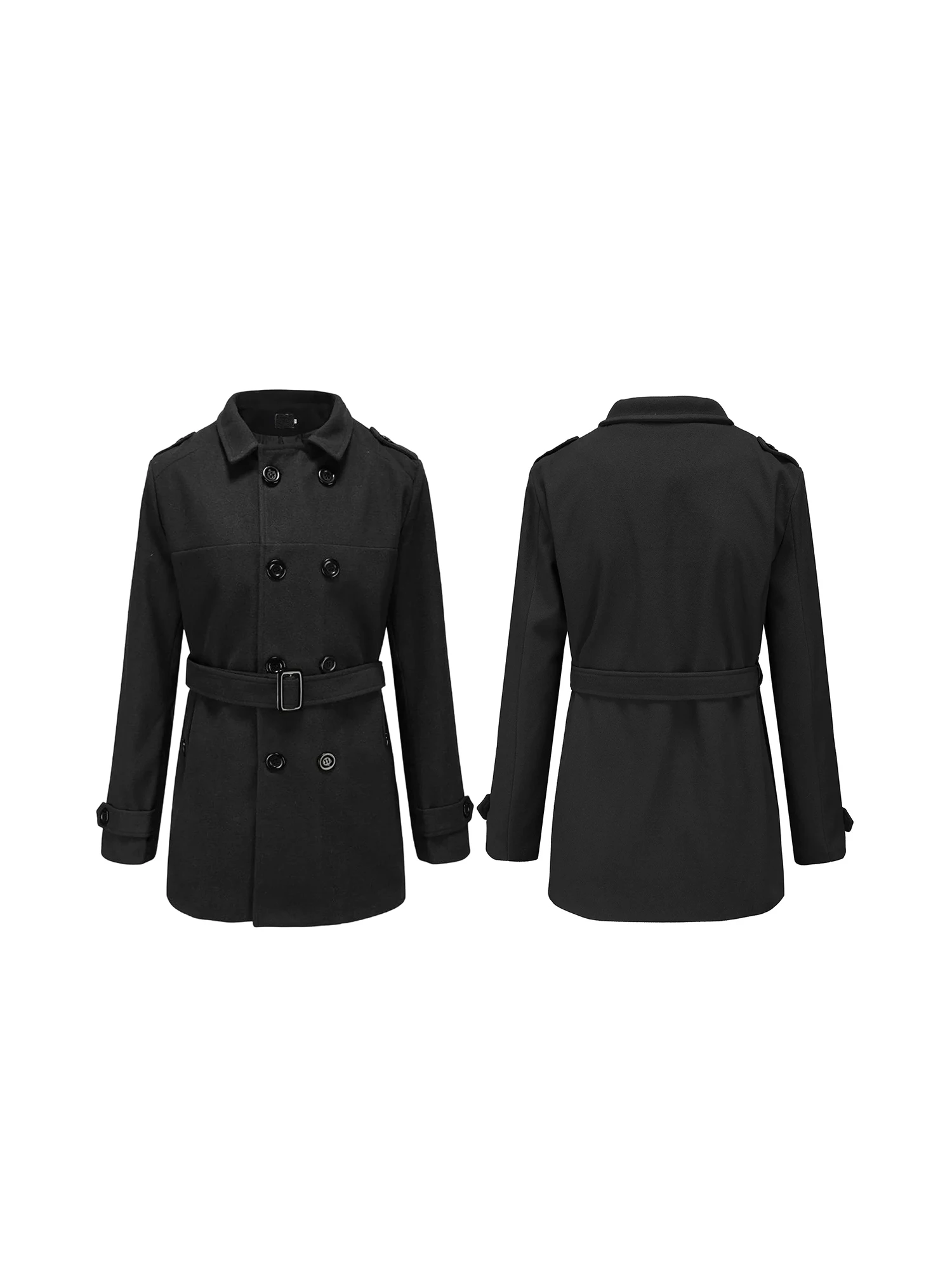 Men s Classic Double Breasted Wool Blend Trench Coat with Mid-Length Design for Stylish and Warm Winter Wear