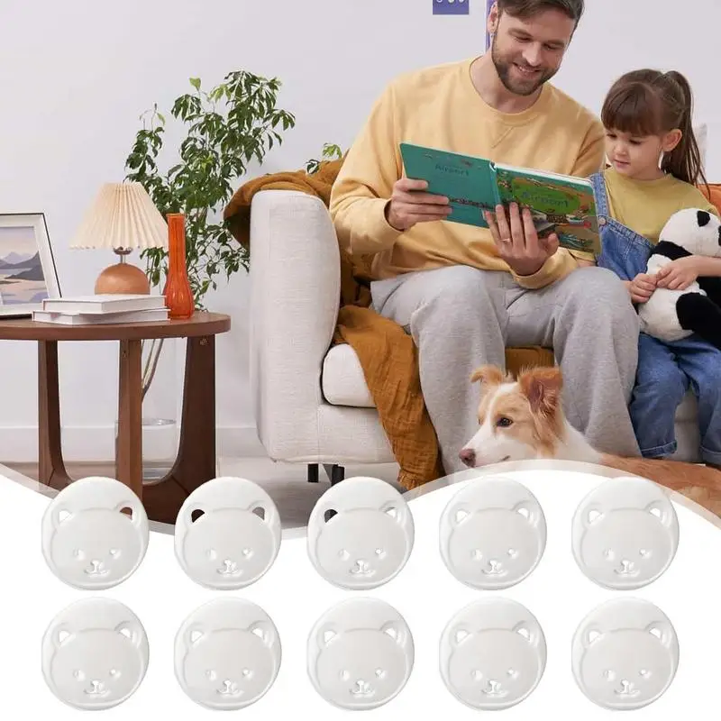 Child Proof Outlet Covers Outlet Plug Insulation Protector Cover Bear Design Child-Proof Electrical Plug Covers For Hotel Room