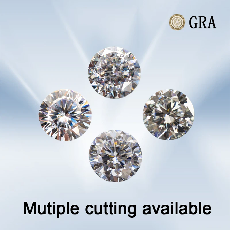 

Moissanite Round Shape Multiple Cutting D Color VVS1 Options Available Wholesale for DIY Charms Jewelry Making Certificate