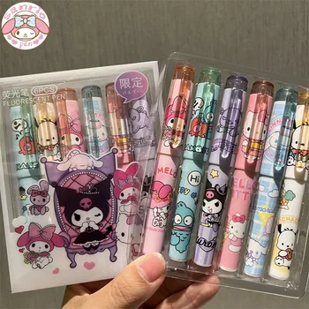 Sanrio 6/12 pz Evidenziatore Nuova Serie Lolita Hello Kitty Kuromi Carino Graffiti Pittura Penne Aula Pennarelli Studente di Cancelleria 1