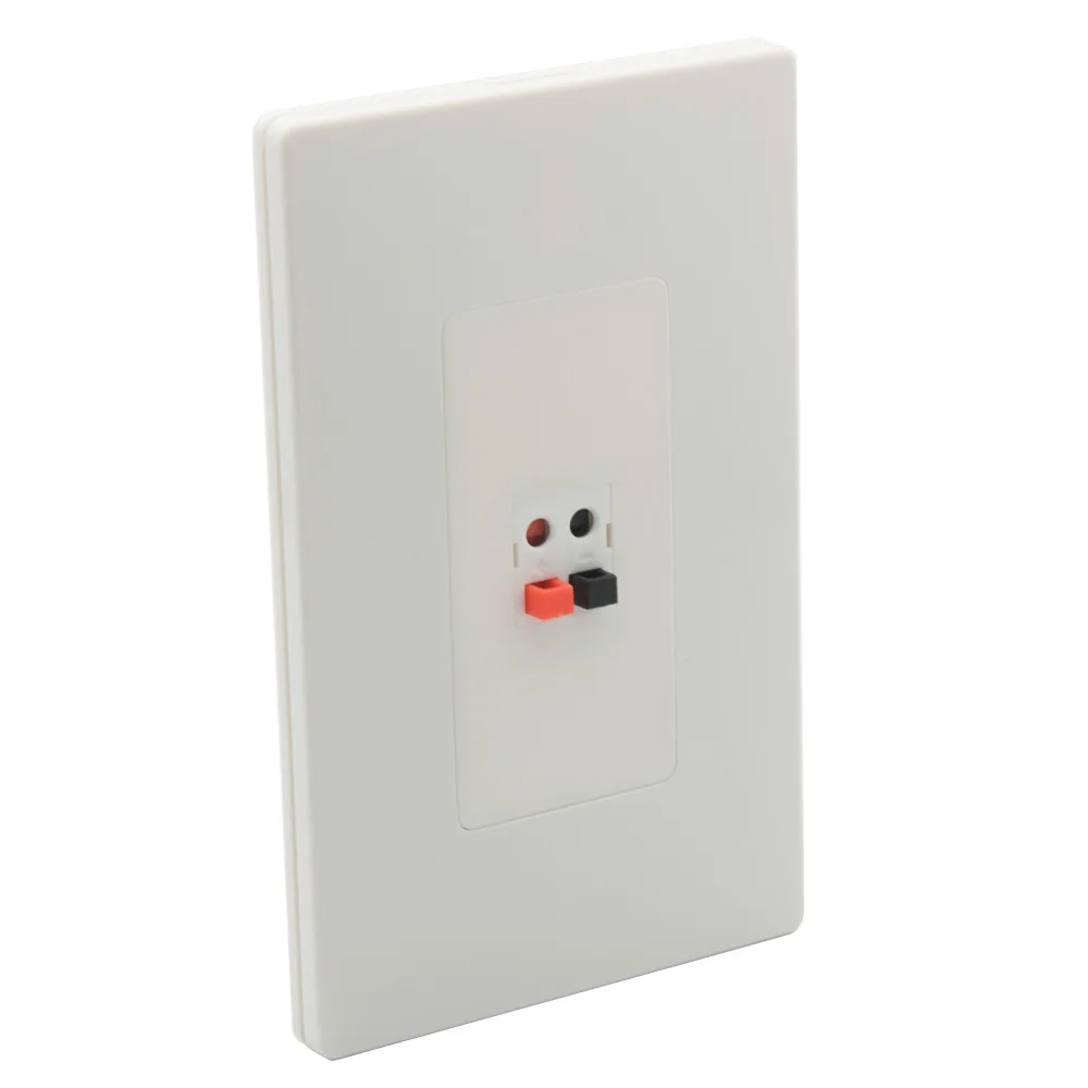 Speaker Wall Plate 1 Gang No Screw Spring Clip Style 1.0