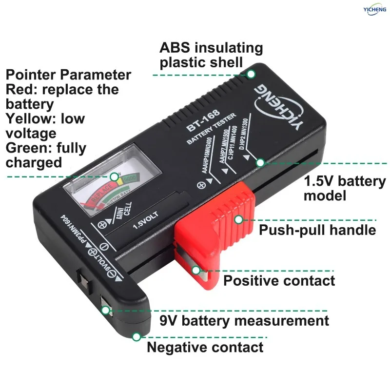 Battery Tester Button Battery Universal Battery Inspector BT-168D Digital BT-168 Pointer Convenient and Practical Life Tool