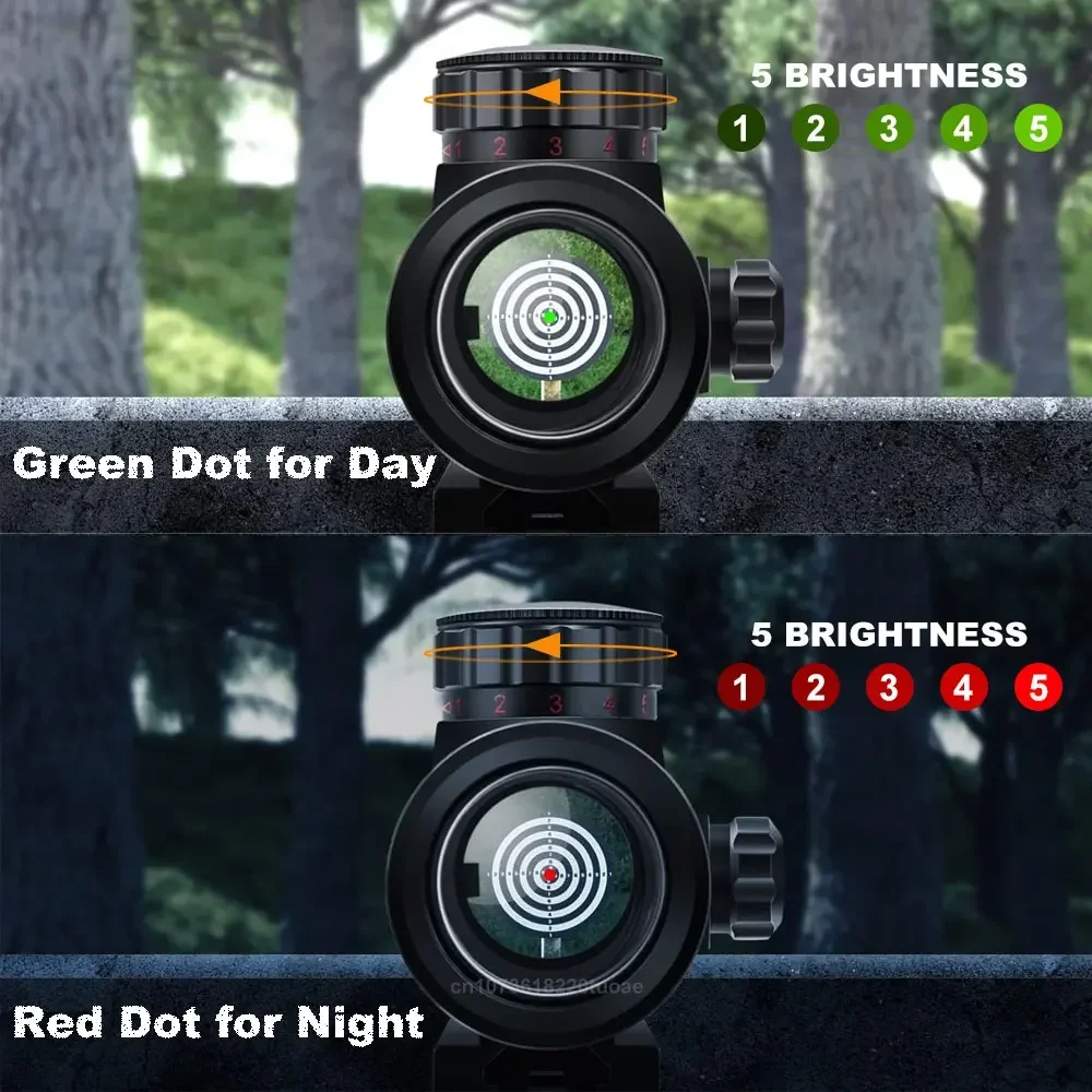 Tactical 1x40mm Reflex Red Green Dot Sight Riflescope With Battery And 11mm/20mm Weaver Picatinny Rail Mount for Outdoor Hunting red dot sight rifle scope