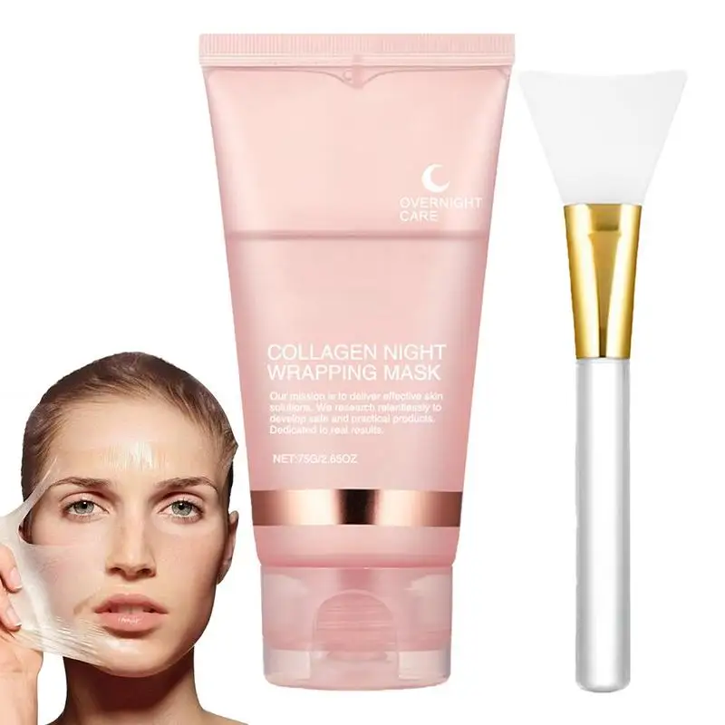 75g Collagen Wrapping Mask Rejuvenation Moisturizing Brightening Face Mask Portable Make Glowy Skin Elasticity Facial face cream mask