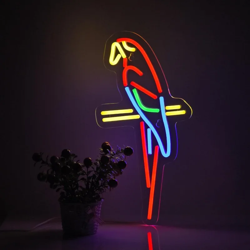 Parrot Neon Light Wall Decor LED Neon Light USB Powered Neon Light Art Sign