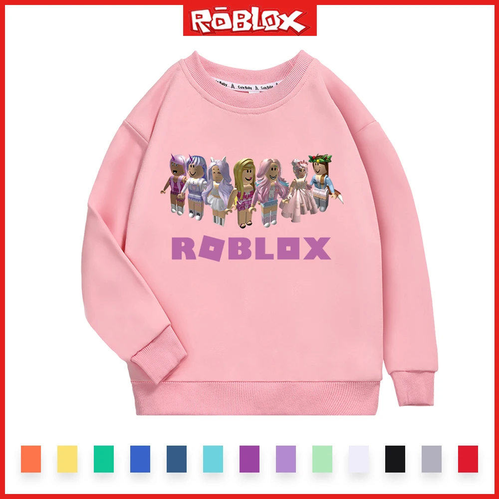 

New 2024 Roblox Cartoon Anime Children's Cotton Printing Round Neck Pullover Sweater Cotton Casual T-Shirt Jacket Birthday Gift