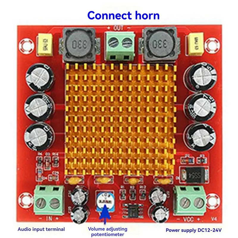 B03B-4Pcs XH-M544 Mono 150W Digital Amplifier Board For TPA3116DA Audio Amplification Module Power Supply Voltage 12-26V