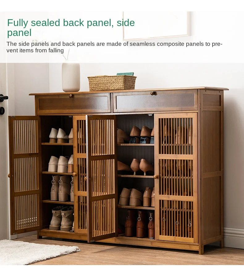 Bamboo Multi-Layer Shoe Cabinet for Entryway 2