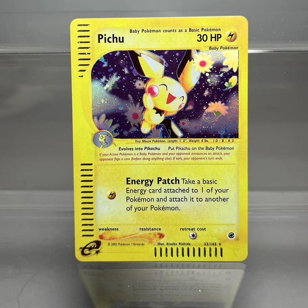 thumbnail image 1 of Trading Cards E-Card Foil Flash Cards Charizard Alakazam Pichu Venusaur Game Collection PTCG Proxy Cards Kids Toys, 1 of 5