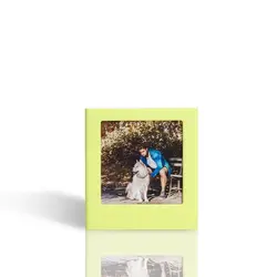 Instant Camera Photo Frame Building Block Kit with Stamp Fridge Magnet (Green)