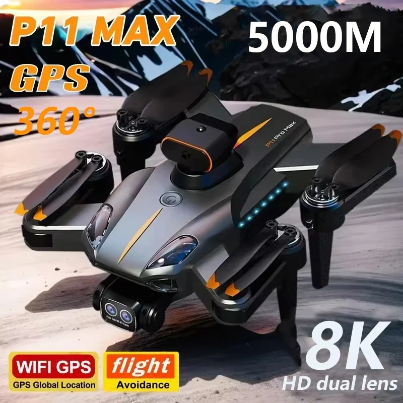 Drone Double Caméra 8K avec Moteur Sans Balais, GPS, Retour Auto