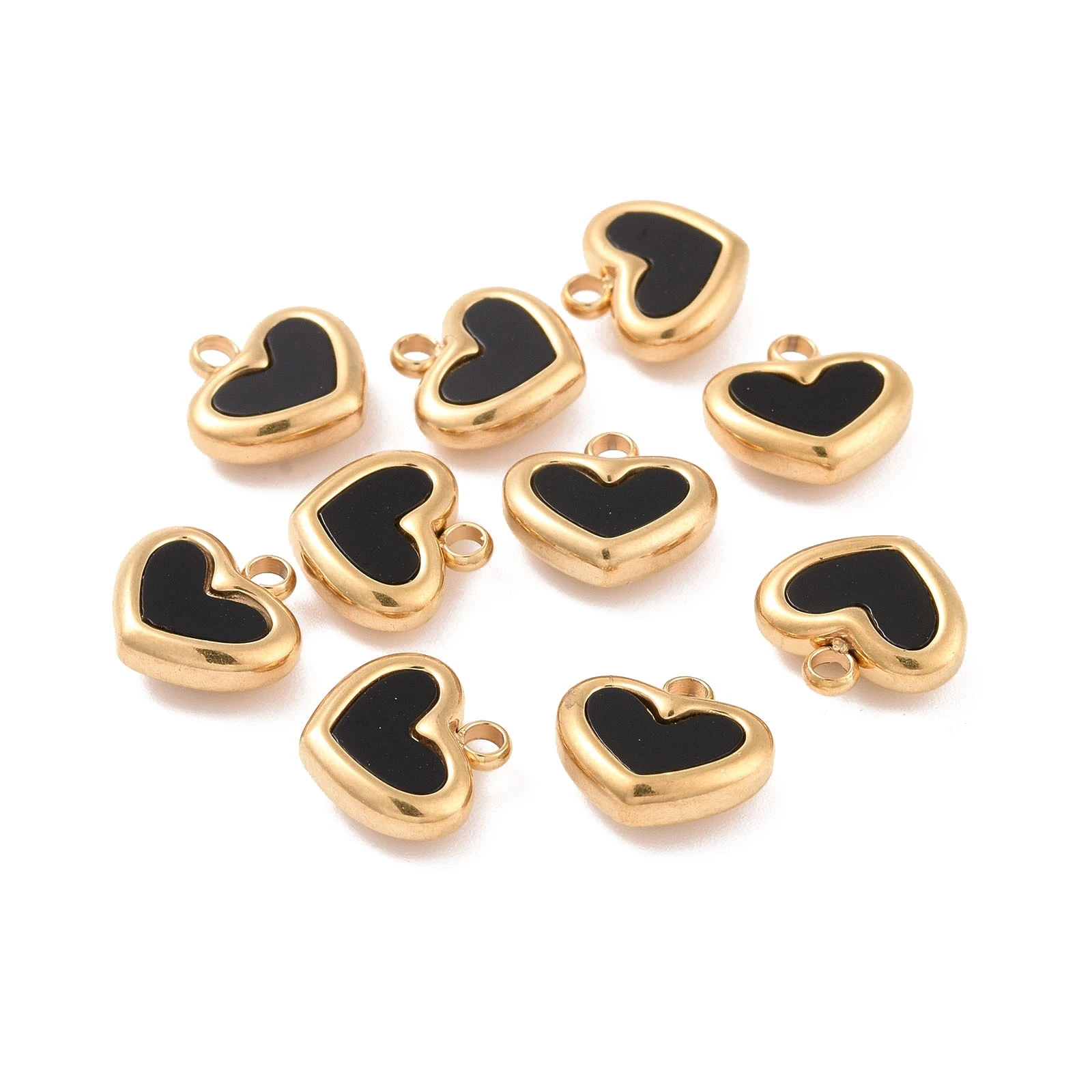 

Pandahall 10Pcs Heart With Shell Vacuum Plating 304 Stainless Steel Pendants Charms For Necklace Bracelet Jewelry Making Gift