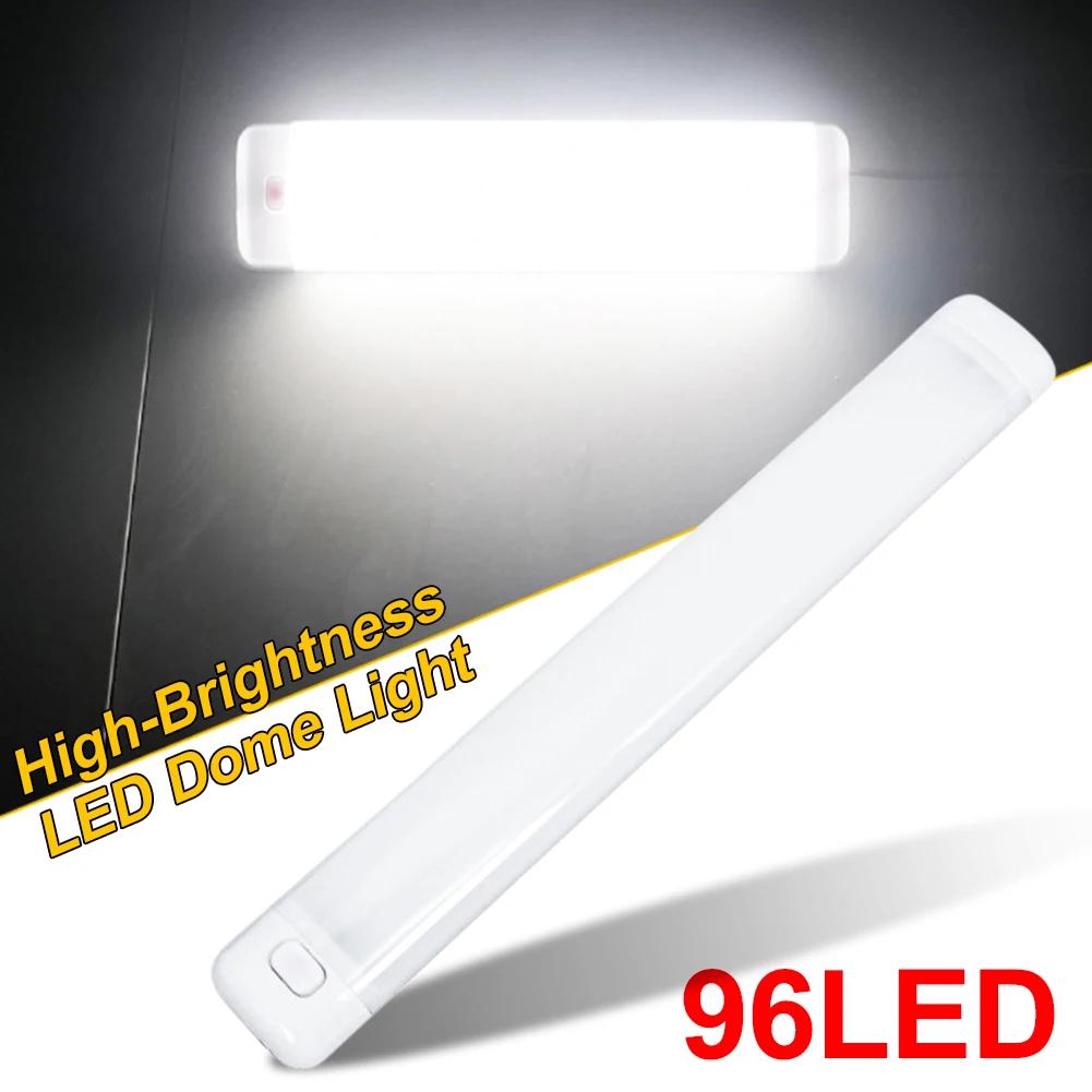 

96LED Car Dome Light Ceiling RV Interior Lighting 12V-85V Reading Light with Switch for Car Truck Trailer RV Caravan
