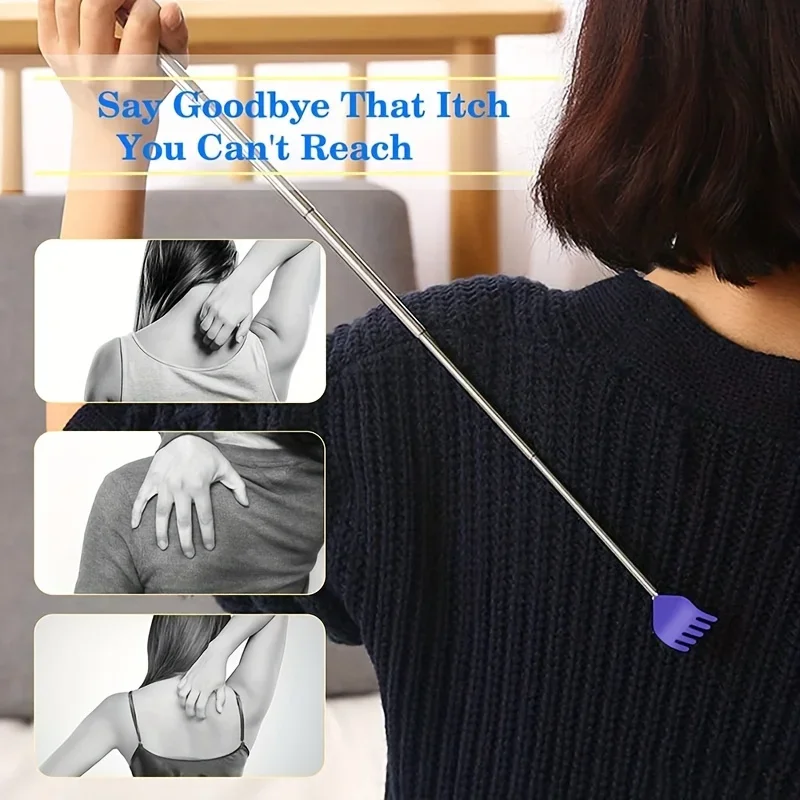 4-Pack Retractable Metal Back Scratcher Instant Itch Relief Extendable & Portable Telescoping Scratching Tool for Men Women