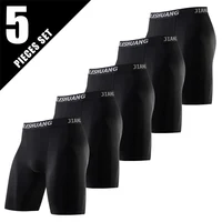 Ensemble de 5 pièces de sous-vêtements longs élastiques classiques noirs et blancs pour hommes, séchage rapide, confortables, sportifs, tendance pour jeunes, pantalons à coins plats 1
