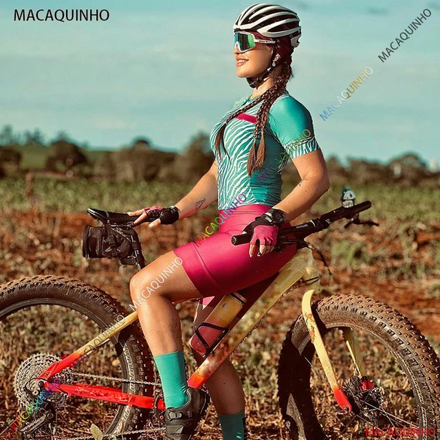 Conjunto de maillot de Ciclismo para mujer, traje femenino de manga larga  para triatlón, ropa de bicicleta, Macaquinho - AliExpress